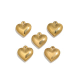 5pcs Love Heart Pendant Charms for Diy Jewelry Making