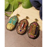 5pcs Vintage Wood Resin Necklace Pendant Nepal Buddhist Bohemian Boho Jewelry