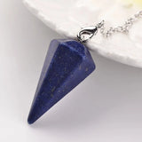 5pcs Healing Pendulum Lapis Lazuli Amethyst Quartz Crystal Reiki Pendulos