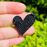 5pcs Heart Pendant Zirconia Pave Jewelry Supply