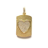 Heart Plate Charms for Girl Bracelet Bling Jewelry Pendant Necklace Making