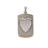 Heart Plate Charms for Girl Bracelet Bling Jewelry Pendant Necklace Making