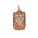 Heart Plate Charms for Girl Bracelet Bling Jewelry Pendant Necklace Making