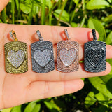 Heart Plate Charms for Girl Bracelet Bling Jewelry Pendant Necklace Making