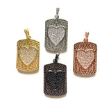 Heart Plate Charms for Girl Bracelet Bling Jewelry Pendant Necklace Making