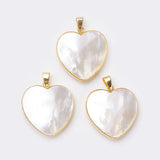 5pcs Heart Shell Pendants Big Pendant for DIY Necklace Crafts