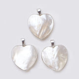 5pcs Heart Shell Pendants Big Pendant for DIY Necklace Crafts