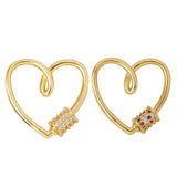 5pcs Heart Shape CZ Micro Pave Clasp For Necklace