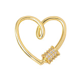 5pcs Heart Shape CZ Micro Pave Clasp For Necklace