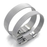 5pcs Adjustable Stainless Steel Mesh Bracelet, DIY Accessory