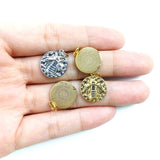 5pcs Bee Round Pendant Colors Lifelike Animal Pattern DIY Brass Jewelry