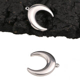 5pcs Stainless Steel Crescent Moon Horns Charms for DIY Jewelry Making