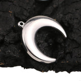 5pcs Stainless Steel Crescent Moon Horns Charms for DIY Jewelry Making