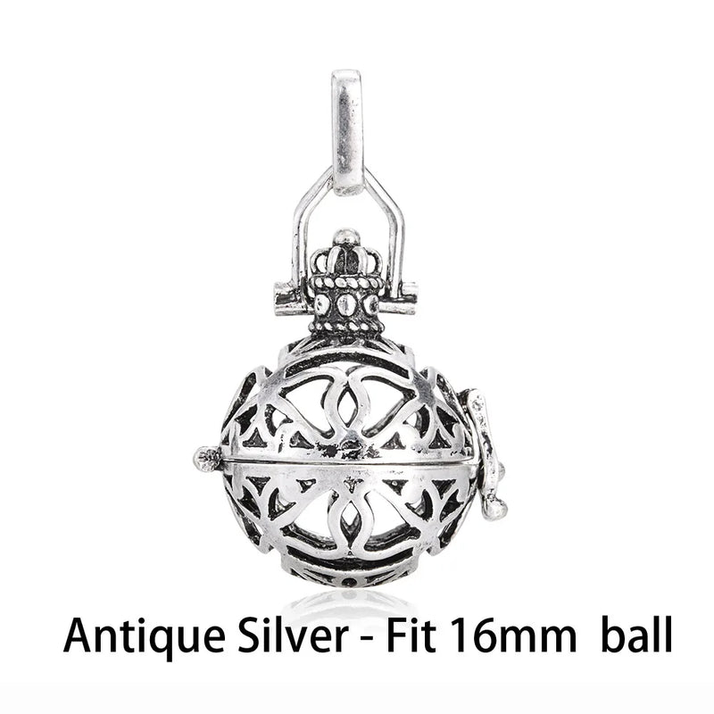 5pcs Vintage Copper Hollow Ball Pendant for DIY Necklace