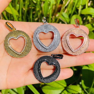 5pcs Gold-Plated Heart Charm Pendant for Bracelet Necklace Making