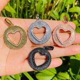 5pcs Gold-Plated Heart Charm Pendant for Bracelet Necklace Making