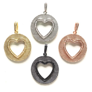 5pcs Gold-Plated Heart Charm Pendant for Bracelet Necklace Making