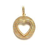 5pcs Gold-Plated Heart Charm Pendant for Bracelet Necklace Making