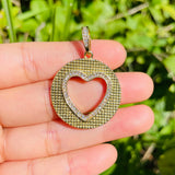 5pcs Gold-Plated Heart Charm Pendant for Bracelet Necklace Making