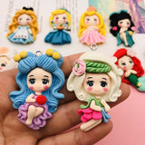 5pcs Princess Girl Resin Charm for DIY Jewelry Making