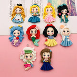 5pcs Princess Girl Resin Charm for DIY Jewelry Making