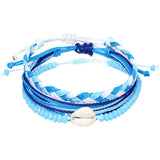 5pcs Hot-selling Shell Wax Thread Hand Woven Rope Bracelets Set