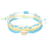 5pcs Hot-selling Shell Wax Thread Hand Woven Rope Bracelets Set