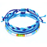 5pcs Hot-selling Shell Wax Thread Hand Woven Rope Bracelets Set