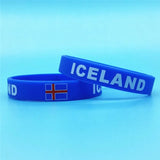 Iceland Flag Silicone Bracelet Motivational Wrist Band Bangle