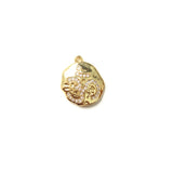 5pcs OM Symbol Cubic Zirconia Gold-Plated Charm for Jewelry Making
