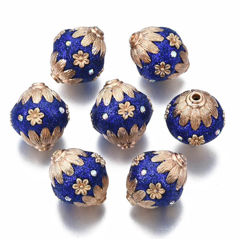 5pcs Alloy Round Bead for DIY Jewelry Making 19~20x18~19mm, Hole: 2mm