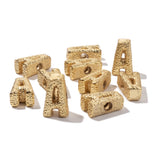 5pcs Metal Initial Letter Beads Frosted Charms for Jewelry Making