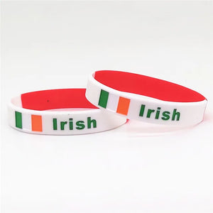 5pcs Irish Flag Silicone Sports Wristband Bracelets