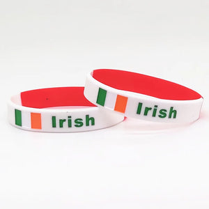 5pcs Irish Flag Silicone Sports Wristband Bracelets