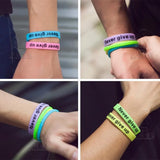 5pcs Flag Bracelet Wrist Band Silicone Motivational Wristband