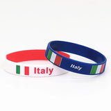 5pcs Flag Bracelet Friendship Wristband Silicone Motivational Band Italia Bangle