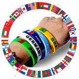 5pcs Flag Bracelet Friendship Wristband Silicone Motivational Band Italia Bangle