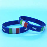 5pcs Flag Bracelet Friendship Wristband Silicone Motivational Band Italia Bangle