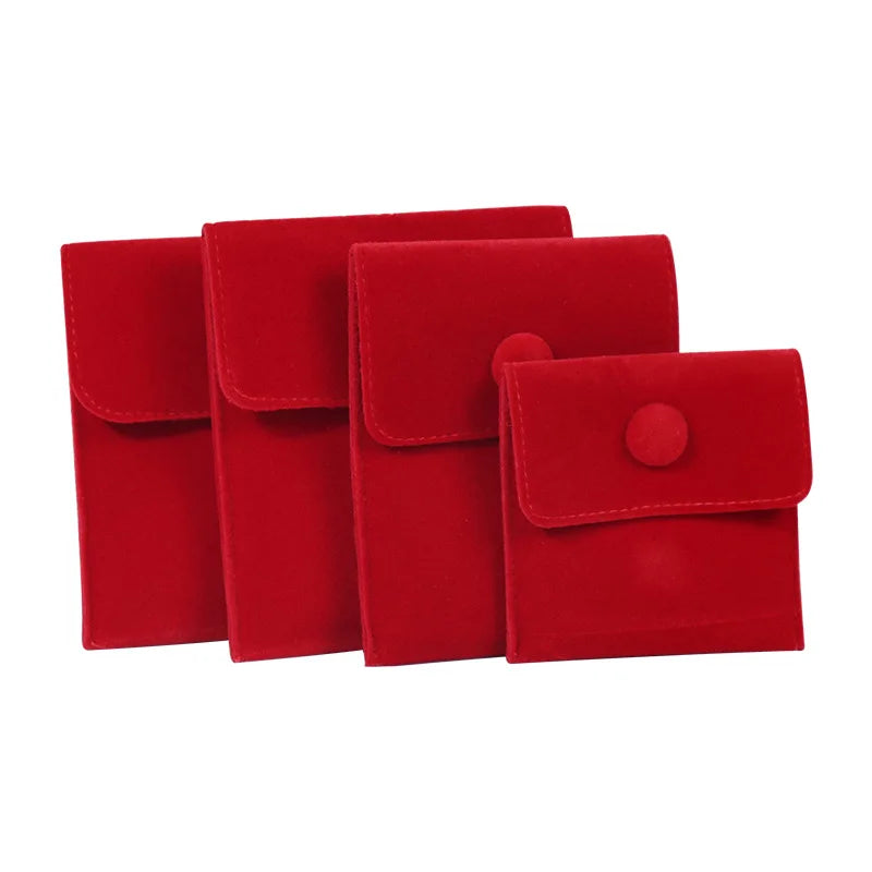 5pcs Flannelette Jewelry Pouch Gift Bags for Bracelet Necklace Earrings Rings