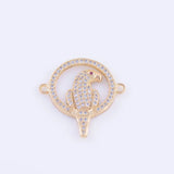 5pcs Vintage Zircon Parrot Charms For Bracelets & Necklace
