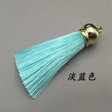 5pcs Ice Silk Tassel Trim Key Chain Pendants Craft Keyring DIY