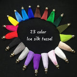 5pcs Ice Silk Tassel Trim Key Chain Pendants Craft Keyring DIY
