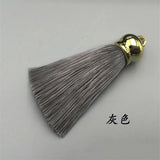 5pcs Ice Silk Tassel Trim Key Chain Pendants Craft Keyring DIY