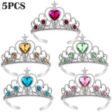 5pcs Kids Tiara Crown Set Girls Party Accessories