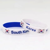 5pcs Korea Flag Silicone Wristband Sports Rubber Men Women Motivational Bracelet