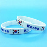 5pcs Korea Flag Silicone Wristband Sports Rubber Men Women Motivational Bracelet