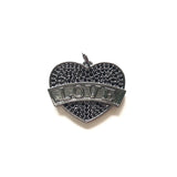 5pcs LOVE Heart Charms for Women Bling Letter Pendant Jewelry Making