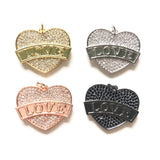 5pcs LOVE Heart Charms for Women Bling Letter Pendant Jewelry Making