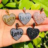 5pcs LOVE Letters Heart Charms for Bracelet Necklace Pendant