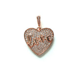 5pcs LOVE Letters Heart Charms for Bracelet Necklace Pendant